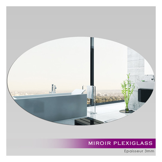 Miroir Acrylique Plexiglass Grande Ovale Horizontale