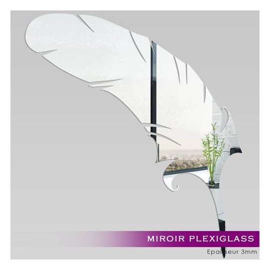 Miroir Acrylique Plexiglass Plume 1