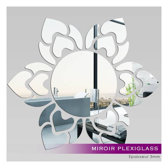 Miroir Acrylique Plexiglass Soleil fleur