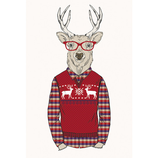 Poster - Affiche cerf hipster