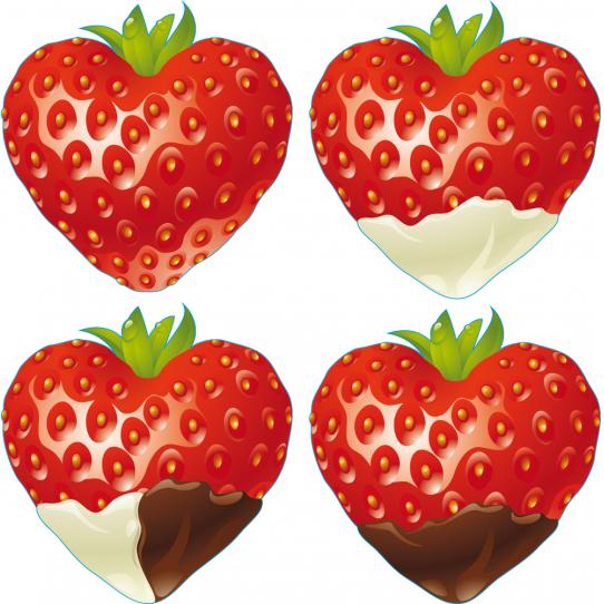 Stickers 4 fraises chocolat