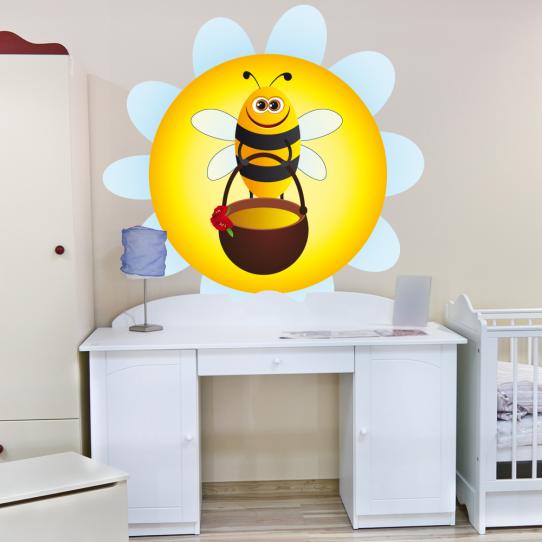 Autocollant Stickers mural enfant abeille miel
