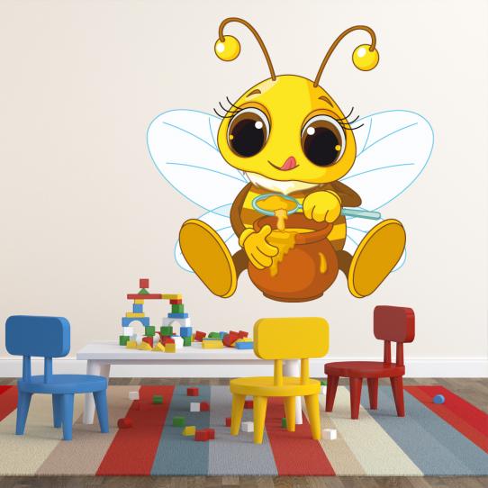 Autocollant Stickers muraux enfant abeille miel