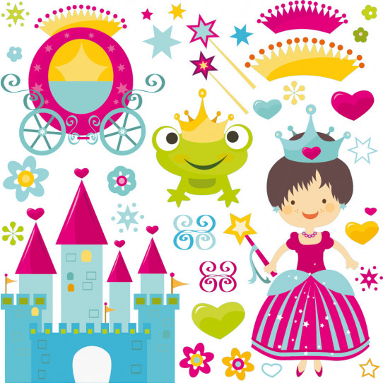 Autocollant Stickers enfant accessoires princesse  