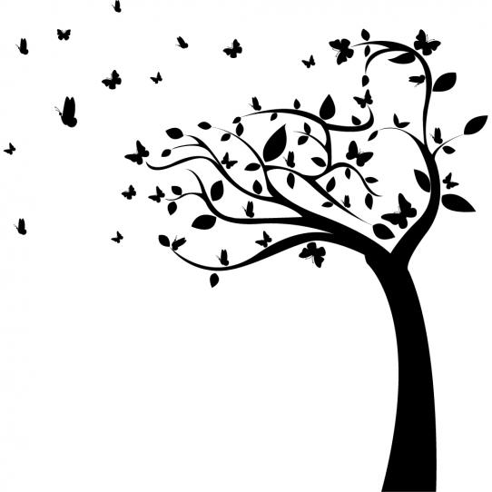 Stickers arbre papillons