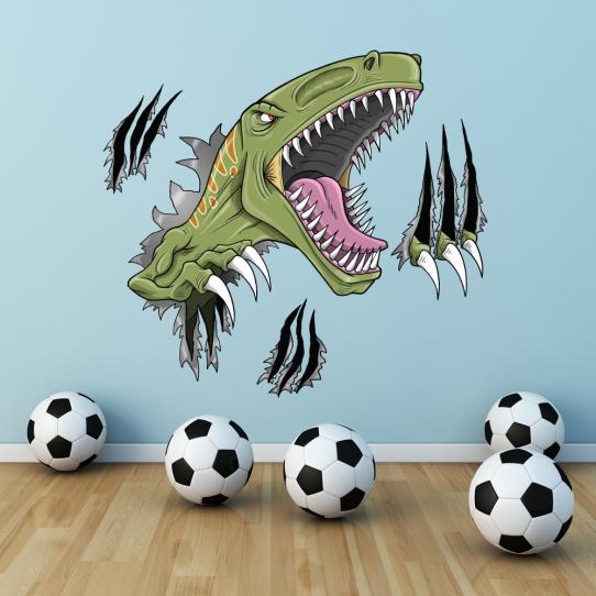 Autocollant Stickers enfant attaque dinosaure