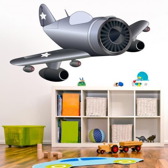 Autocollant Stickers enfant avion 