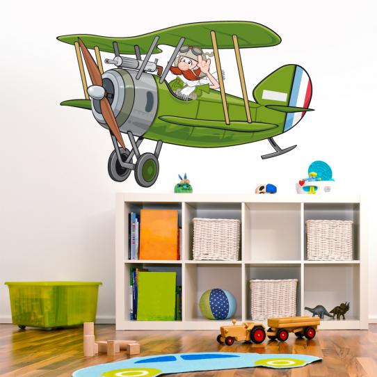 Autocollant Stickers enfant avion hélice