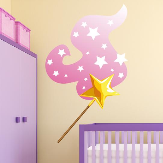 Autocollant Stickers enfant baguette etoile 