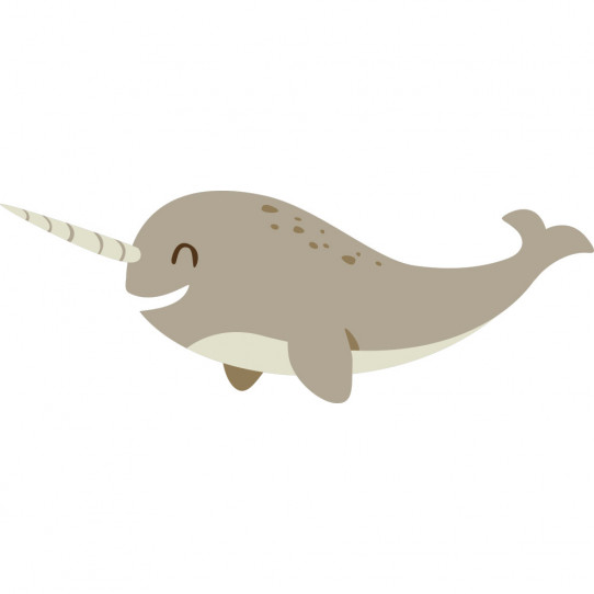 Stickers baleine licorne
