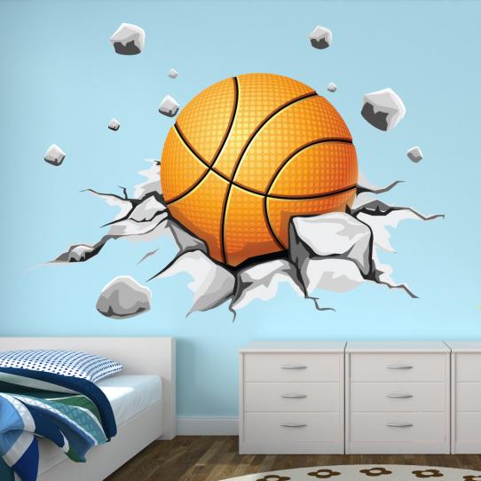 Autocollant Stickers muraux ado ballon de basketball