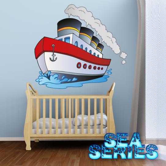 Autocollant Stickers mural enfant bateau