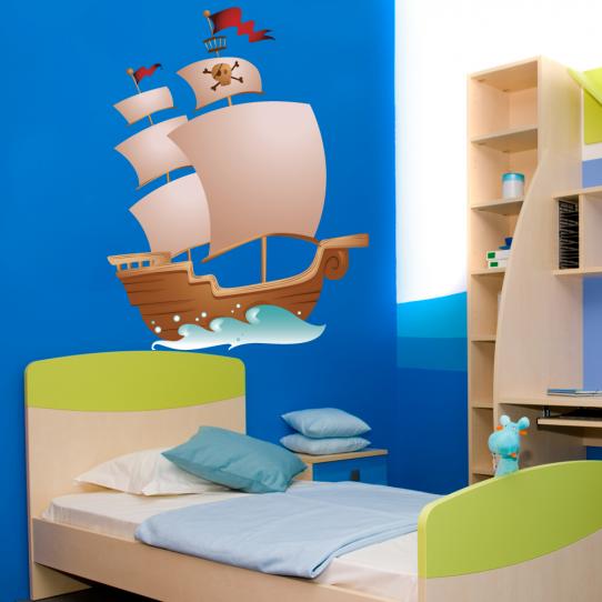 Autocollant Stickers enfant bateau pirate