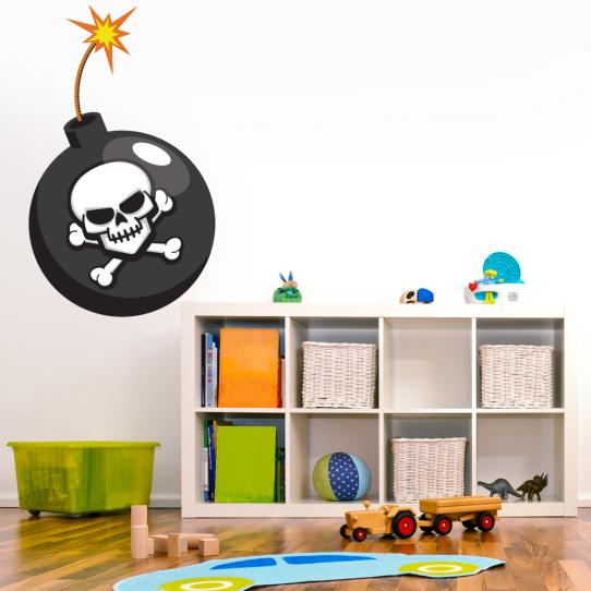 Autocollant Stickers mural enfant bombe pirate