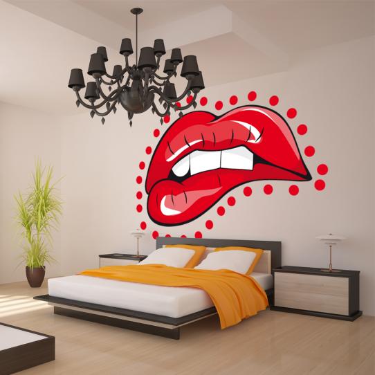 Autocollant Stickers ado bouche je craque pour toi !