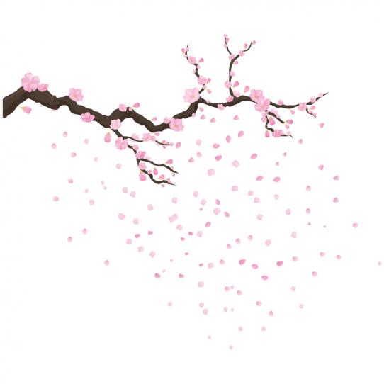 Autocollant stickers branche de cerisier sakura