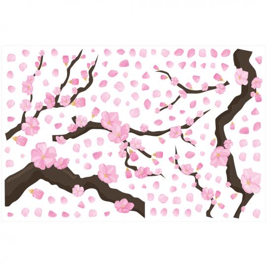 Stickers muraux branche de cerisier sakura