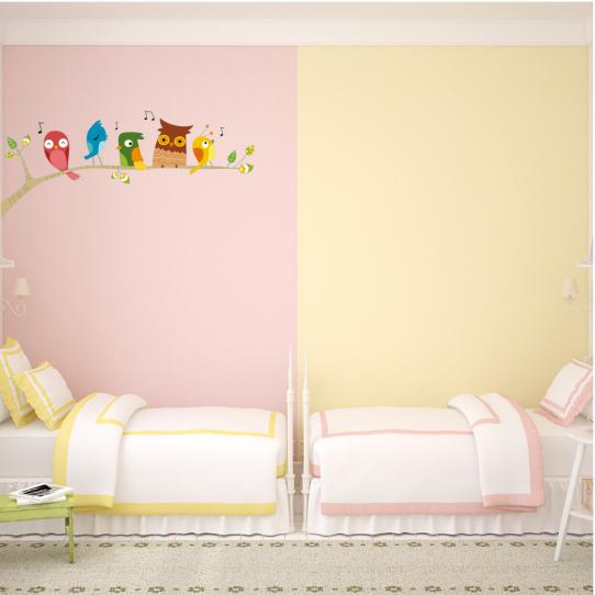 Autocollant Stickers muraux enfant branche oiseaux