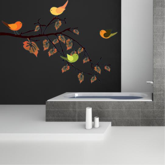 Autocollant Stickers branche oiseaux