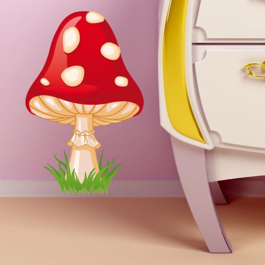 Autocollan Stickers mural enfant champignon 