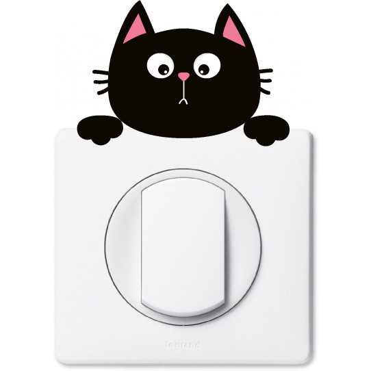 Stickers chat pour prise et interrupteur