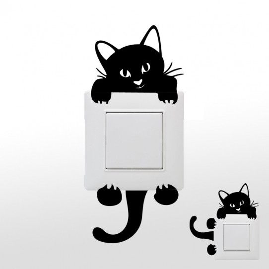 Stickers Prise et interrupteur chat