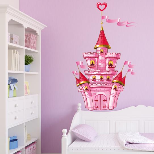 Autocollant Stickers enfant chateau coeur