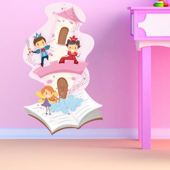Autocollant Stickers enfant chateau livre