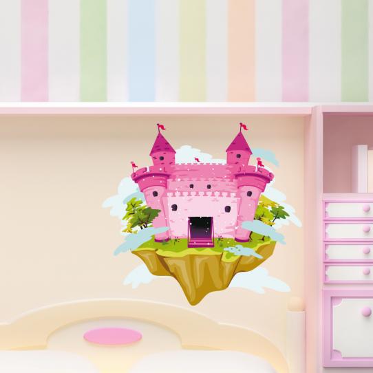 Autocollant Stickers mural enfant chateau princesse