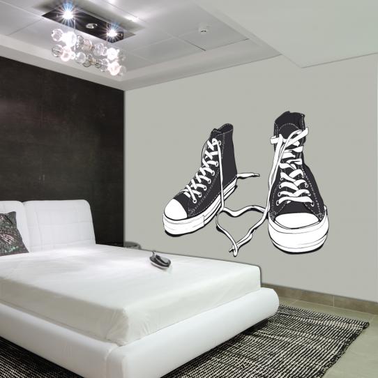 Autocollant Stickers ado chaussure noir