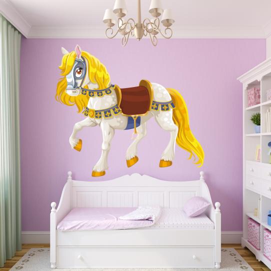 Autocollant Stickers mural enfant cheval princier