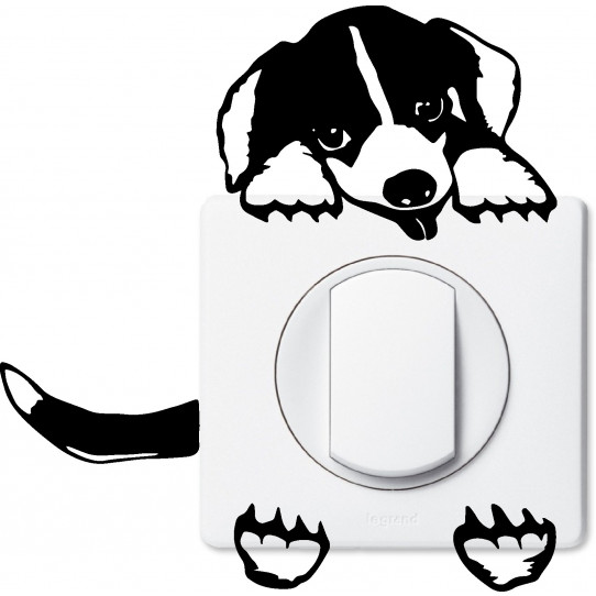 Stickers chien pour prise et interrupteur