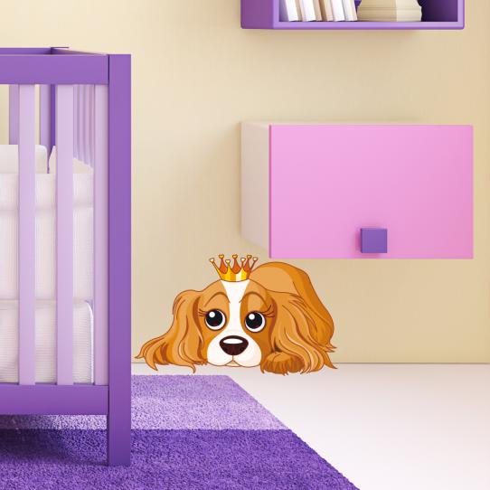 Autocollant Stickers enfant chienne princesse