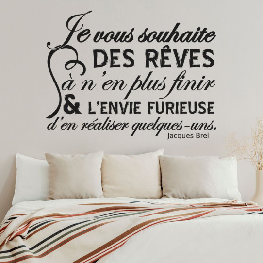 Stickers citation je vous souhaite des rêves ...