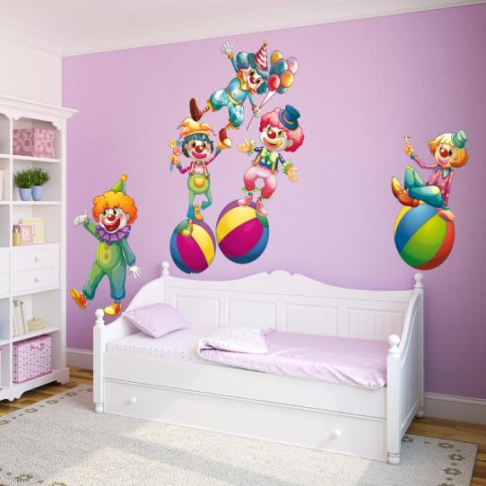Autocollant Stickers enfant kit 5 clowns