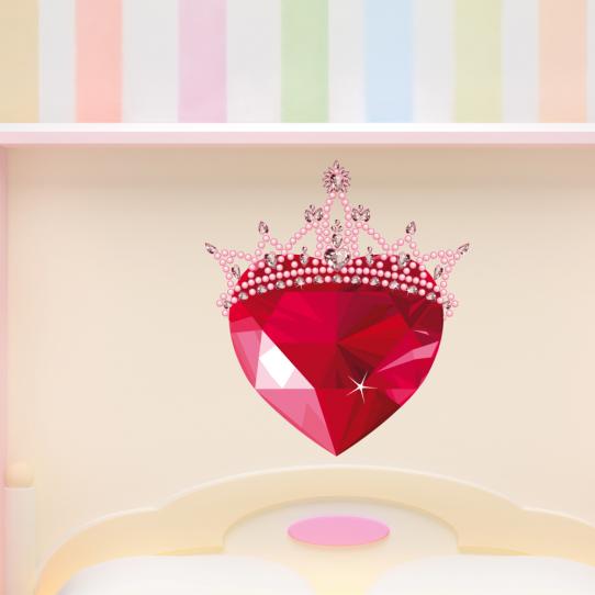 Autocollant Stickers enfant coeur de diamant