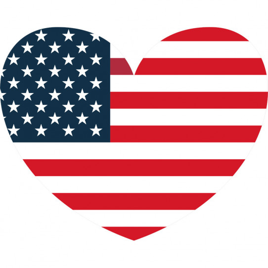 Stickers coeur USA