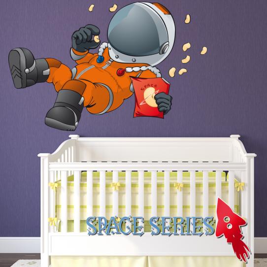 Autocollant Stickers enfant cosmonaute en apesanteur