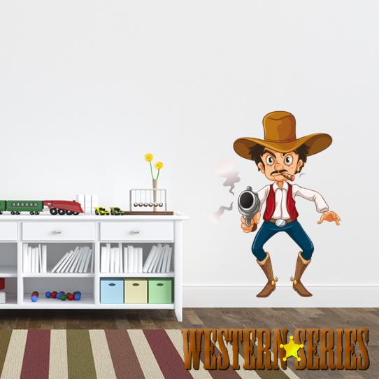 Autocollant Stickers mural enfant cowboy