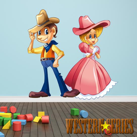 Autocollant Stickers enfant cowboy charmeur