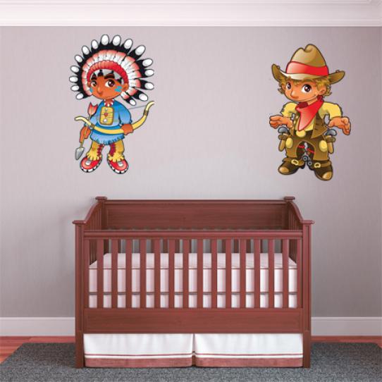 Stickers cowboy et indien