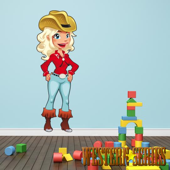 Autocollant Stickers enfant cowgirl
