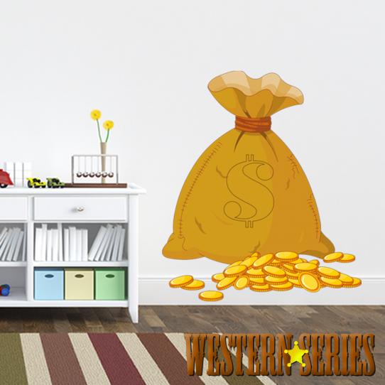 Autocollant Stickers enfant sac de dollars