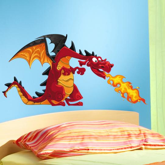 Autocollant Stickers mural enfant dragon