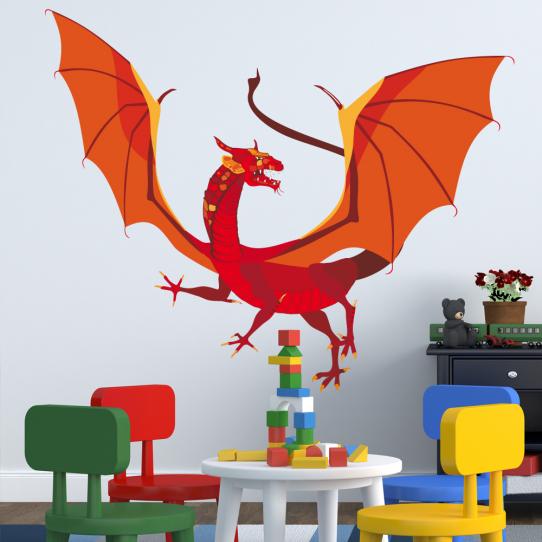 Autocollant Stickers mural enfant dragon