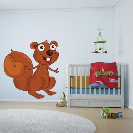 Autocollant Stickers mural enfant ecureuil