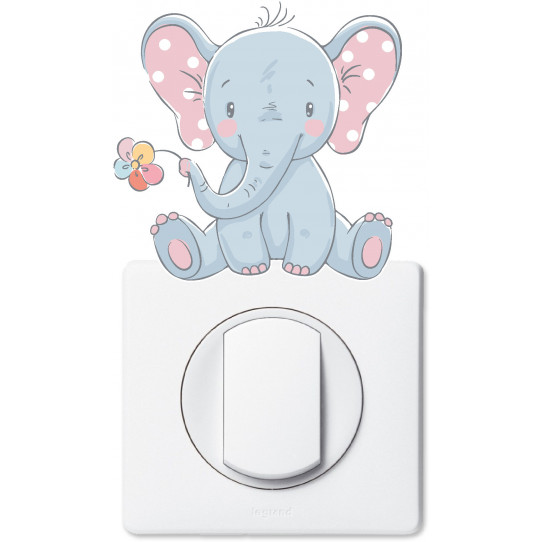 Stickers éléphant pour prise et interrupteur