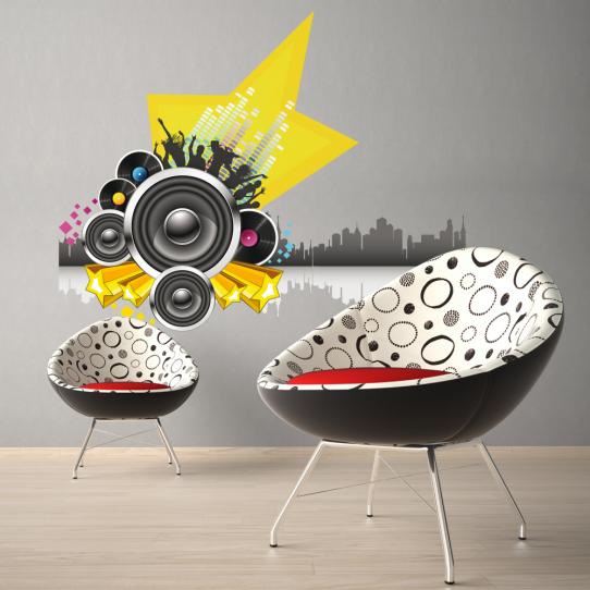 Autocollant Stickers ado étoile musique