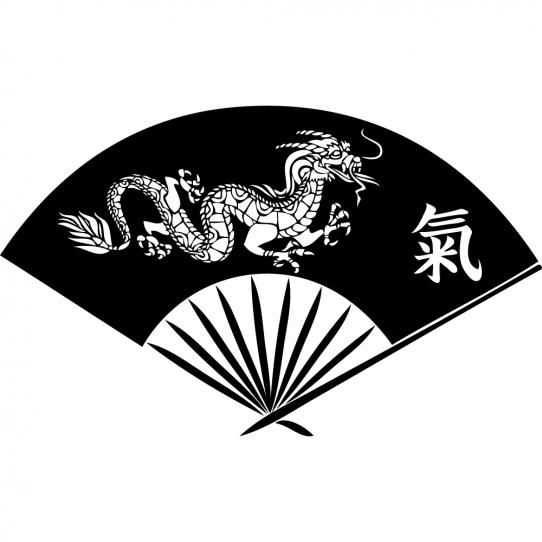 Stickers éventail dragon