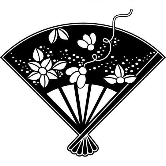 Stickers éventail fleurs